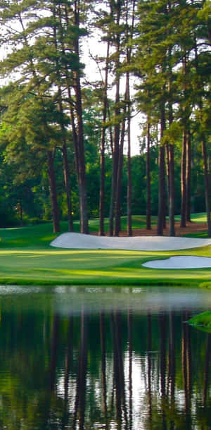 Experience The Grandeur Of Augusta National Golf Course On Your Iphone Wallpaper