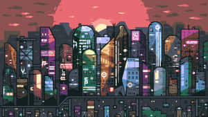 Experience The Power Of Cyberpunk Pixel Art Wallpaper