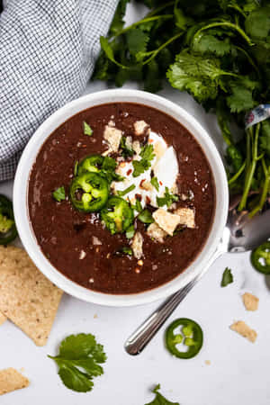 Experience The Rich Flavor Of Black Bean Soup Wallpaper