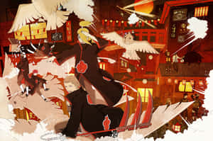 Experience The Thrill Of Extreme Combat With Akatsuki X Deidara. Wallpaper