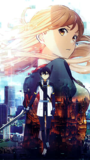 Experience The Virtual World Of Sword Art Online On Your Iphone Wallpaper