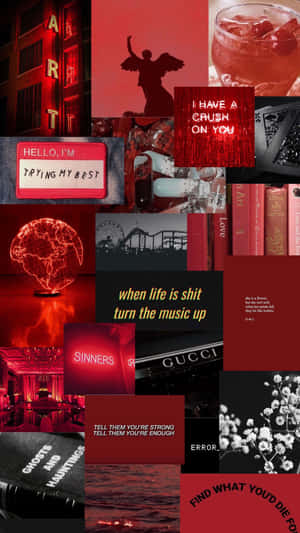 Explore Different Cultures Through Red Collage Wallpaper