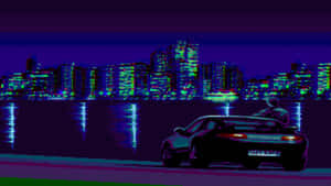 Explore The City With This Fun Pixel Art Illustration Wallpaper