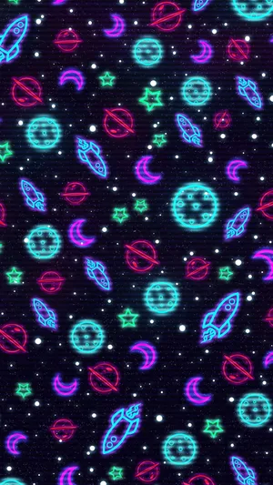 Explore The Dazzling Neon Galaxy Wallpaper