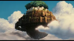 Explore The Fantasy Flying Laputa Castle In The Sky Wallpaper