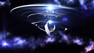 Explore The Final Frontier With A Starship Wallpaper