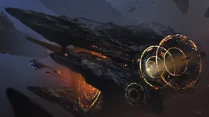 Explore The Frontiers Of Space With This Sci-fi Spaceship. Wallpaper