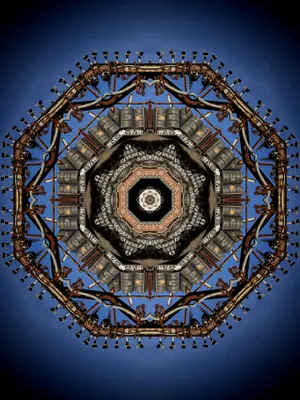 Explore The Future In Retro-futurism With A Digital Steampunk Fractal Wallpaper