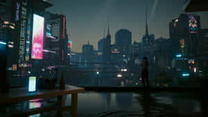 Explore The Futuristic City Of Night City Wallpaper