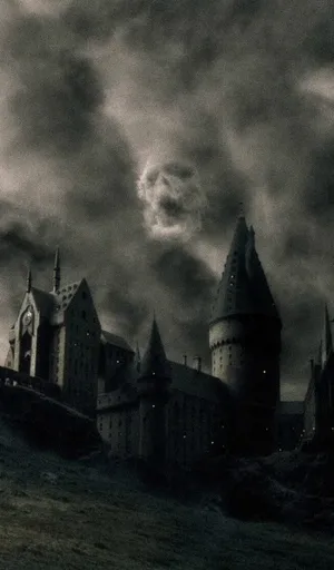 Explore The Magical World Of Harry Potter In Black And White Wallpaper
