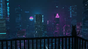 Explore The Neon-lit Night City Wallpaper