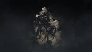 Explore The Post-apocalyptic World Of Nier Automata With Androids 2b, 9s And A2 Wallpaper