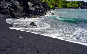 Explore The Remote Black Sand Beach Wallpaper