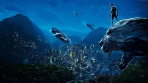 Explore The Serene Beauty Of The Black Panther Landscape Wallpaper