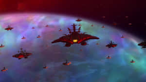 Explore The Universe Aboard The Space Battleship Yamato Wallpaper