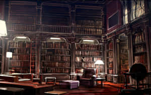 Explore The Vast Knowledge Of The Hogwarts Library Wallpaper