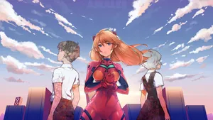 Explore The World Of Evangelion Manga Wallpaper