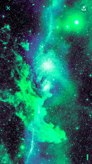 Exploring A Stunning And Vibrant Green And Blue Galaxy Wallpaper