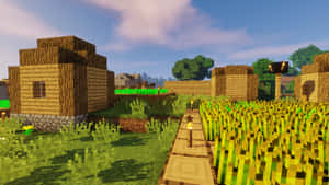 Exploring The Charming Minecraft Village Wallpaper