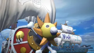 Exploring The Sea Aboard The Thousand Sunny Wallpaper