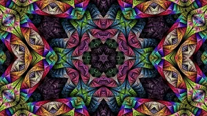 Exploring The Vibrant Universe Of Psychedelic Fractals Wallpaper