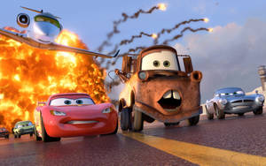 Explosion Scene Cars 2 Wallpaper