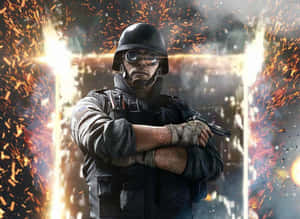 Explosive Action Featuring Thermite From Rainbow Six Siege Wallpaper