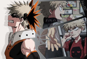 Explosive_ Hero_ Bakugou_ Collage Wallpaper