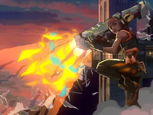 Explosive Jump Anime Style Wallpaper