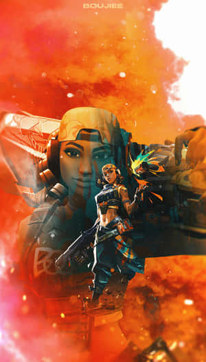 Explosive Valorant Raze Artwork Wallpaper