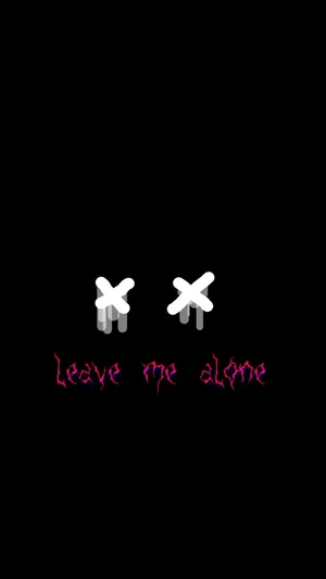 Expressive Illustration With 'x' Eyes Saying Leave Me Alone Wallpaper