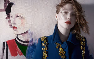 Exquisite Painting Of Lea Seydoux Wallpaper