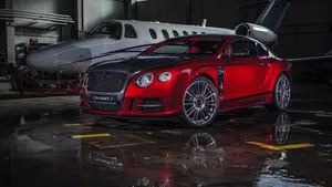 Exquisite Red Mansory Continental Bentley Wallpaper