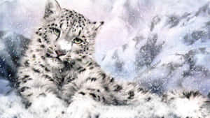 Exquisite Snow Leopard Enjoying The Snow Wallpaper