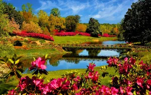Exquisite Spring Garden In Pristine Condition Wallpaper