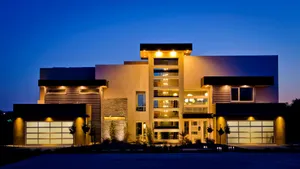 Exterior House Lighting Night Wallpaper