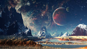 Extraterrestrial_ Landscape_with_ Planets Wallpaper