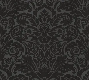 Extravagant Black Floral Detailed Wallpaper