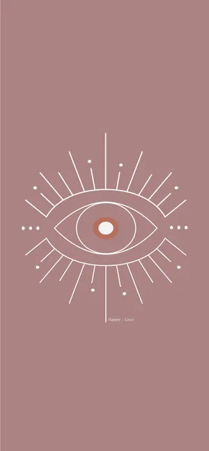 Eye And Rays Of Light Boho Iphone Wallpaper
