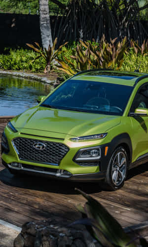 Eye-catching Hyundai Kona On A Dynamic Road Wallpaper