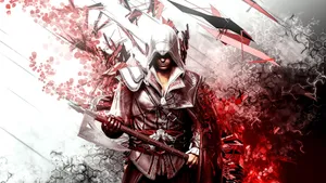 Ezio Auditore Da Firenze In Iconic Assassin's Creed Scene Wallpaper