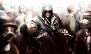 Ezio Auditore Da Firenze Overlooking Rome In Assassin's Creed Brotherhood Wallpaper