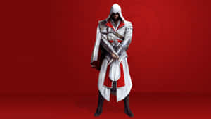 Ezio Auditore, Master Assassin Of The Brotherhood, Against A Spectacular Landscape Wallpaper