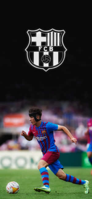 F C Barcelona Gavi In Action Wallpaper