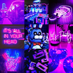 F N A F Aesthetic Collage Purple Hues Wallpaper