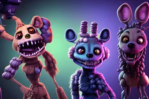 F N A F_ Animated_ Characters_ Group Wallpaper