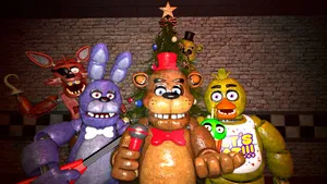 F N A F Christmas Celebration Wallpaper