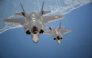 F35 Jet Formation Flight Wallpaper