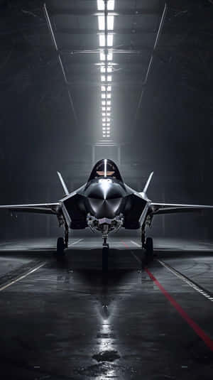 F35 Jet In Hangar Wallpaper