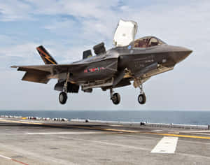 F35 Jet Takeoff Aircraft Carrier Wallpaper